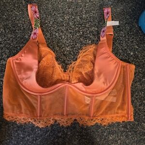 Victoria Secret Orange Lace Bralette 36C
